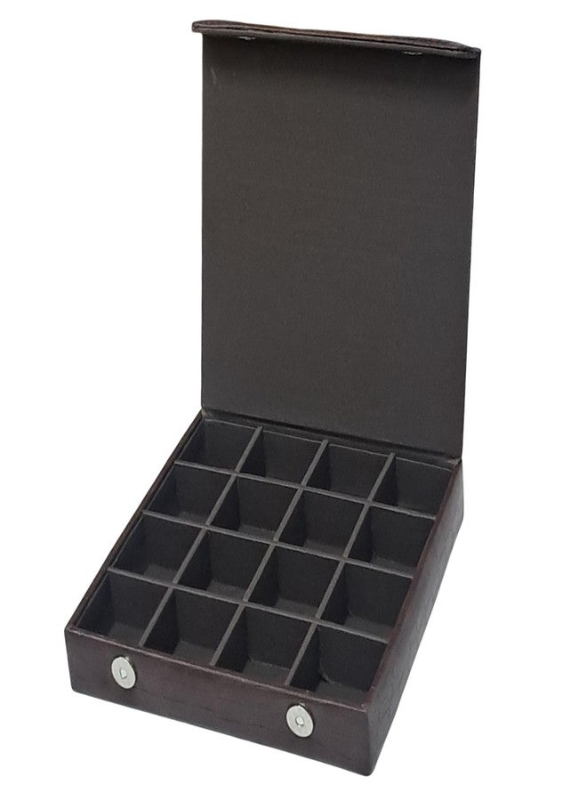 Essart 16 Slots Makeup and Jewellery Box, Earring Box, Jewellery Makeup Vanity Multi Purpose, Makeup & Cufflinks Box, Cufflink Box Vanity Jewellery - Croco-Brown - Image 5