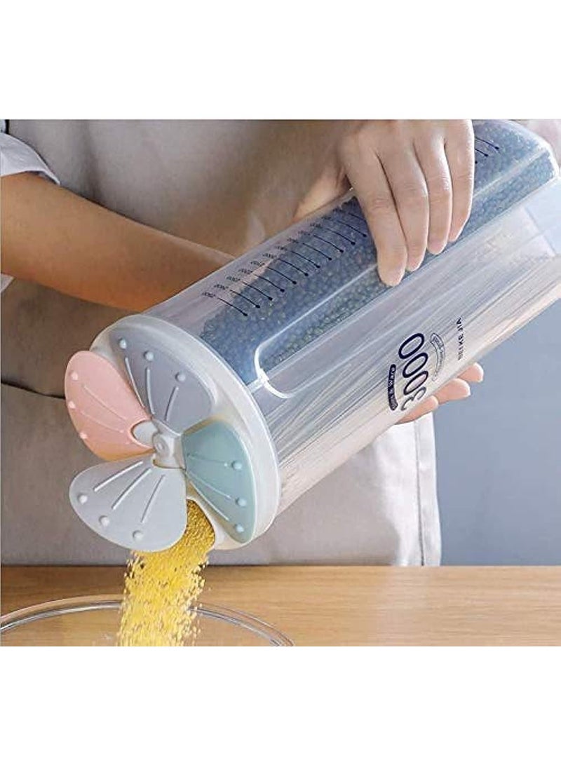 Mawan Whole Grains Rice Bucket Airtight Cereal Container Rice Barrel Food Storage Box Storage Jars Rice Cylinder Clear Food Storage Box (3000ml grain  - Image 1