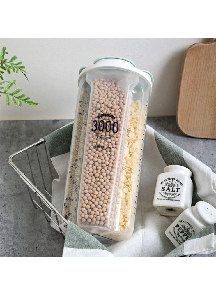 Mawan Whole Grains Rice Bucket Airtight Cereal Container Rice Barrel Food Storage Box Storage Jars Rice Cylinder Clear Food Storage Box (3000ml grain  - Image 4