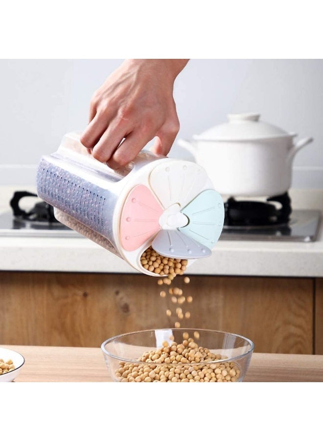Mawan Whole Grains Rice Bucket Airtight Cereal Container Rice Barrel Food Storage Box Storage Jars Rice Cylinder Clear Food Storage Box (3000ml grain  - Image 2