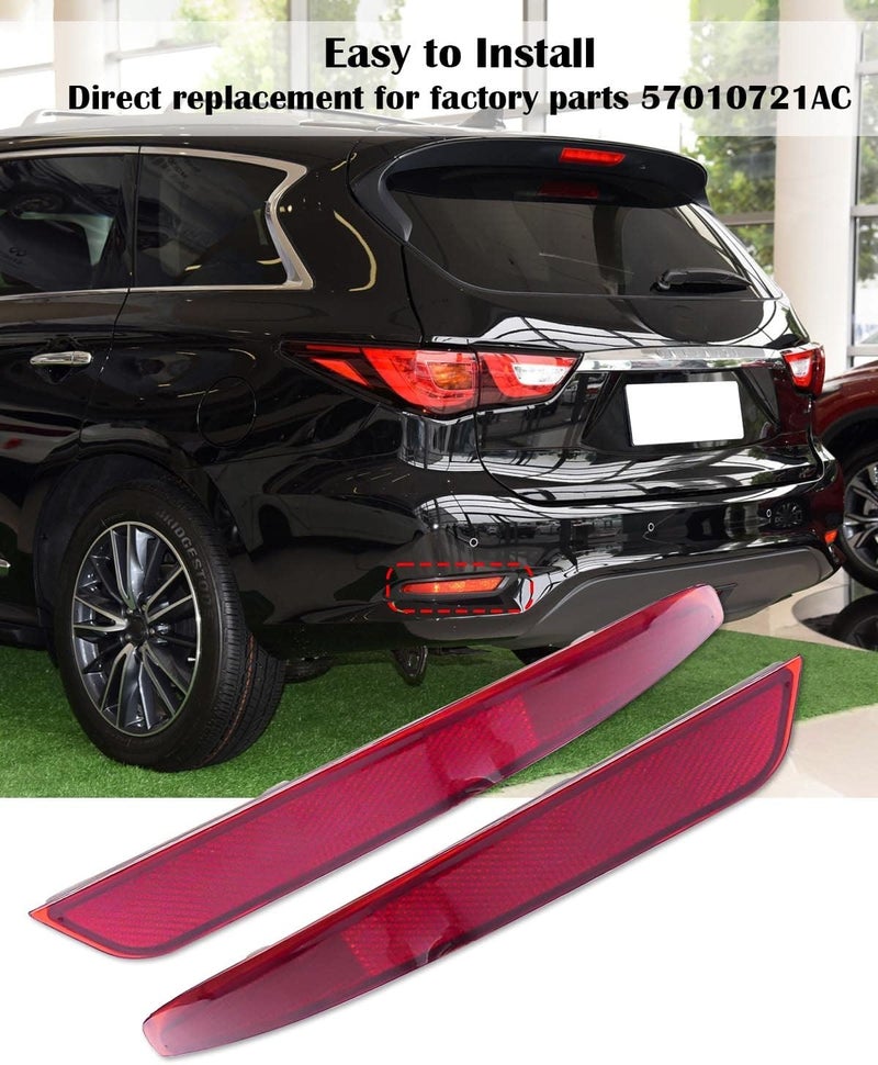 TIKSCIENCE Rear Bumper Reflector Light Lamp Fit for Infiniti Qx60 2016-2019 Pair Rear Reflector Replace 26565-8990D 26560-8990D - Image 3