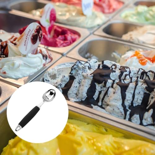 FLAVION Heavy Duty Ice Cream Scoop with Ergonomic Handle – Stainless Steel Non-Slip Grip – Ideal for Hard Frozen Desserts, Hard ice Cream, Yogurt,Sorbet, Gelato (Black, Pack of 1) - Image 5