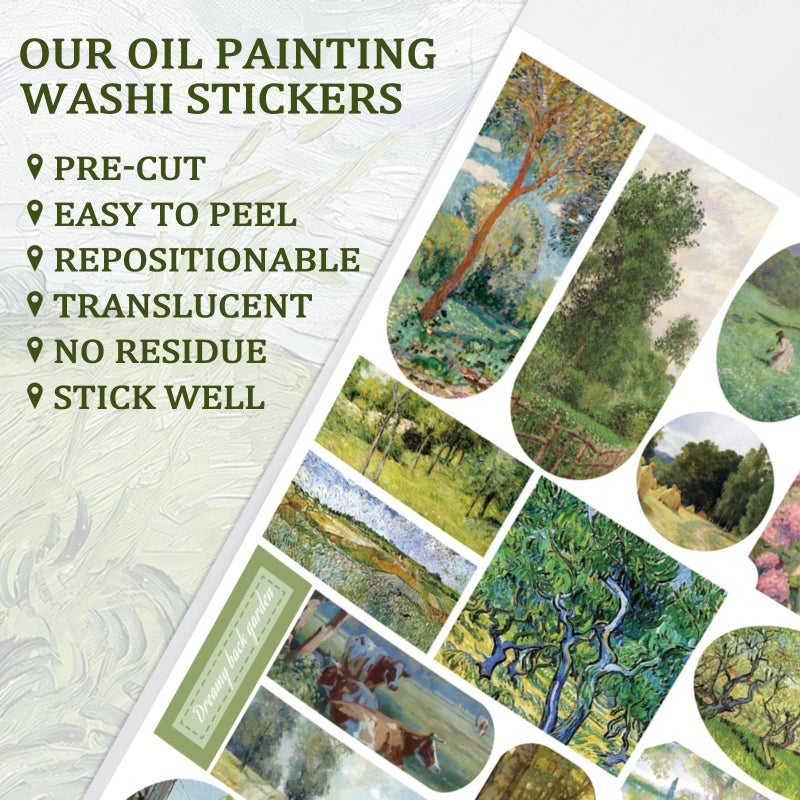 PRSTINCOL Oil Painting Sticker Book, 52 Sheets 500+ Scrapbook Stickers, Vintage Oil Painting Aesthetics Stickers for Adults and Teens, Junk Journal Supplies for Scrapbooking Journaling DIY - Image 5