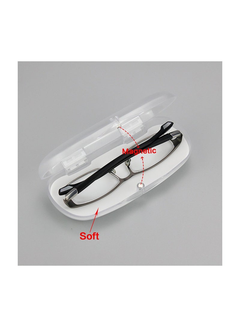 SYOSI Glasses Case, Spectacle Case Box Magnetic Closure, Plastic Translucent Eyeglass Case, Large Glasses Case Concise, Protector Eyeglasses  - Image 4