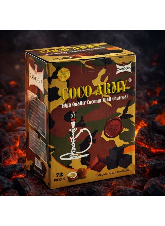 Zanobia Coco Army Coconut Shell Charcoal 72-pack