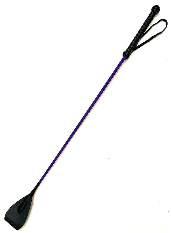 Pets Triangle 28 Inches Genuine Leather Braided Stick Ideal Dog Walking and Dog Training. Braided Handle is Comfortable, Yet Extremely Durable and Will Not Become Slippery.(Purple) - Image 2