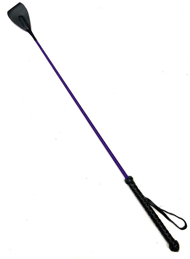 Pets Triangle 28 Inches Genuine Leather Braided Stick Ideal Dog Walking and Dog Training. Braided Handle is Comfortable, Yet Extremely Durable and Will Not Become Slippery.(Purple) - Image 1