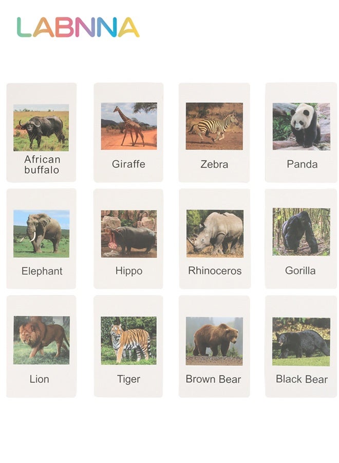 LABNNA 12PCS Realistic Wild Animals Figures with 12 Cards, Early Educational Toy for Kids, Fun Animal Model Toys, Parent-child Interactive Toy, Easy to Organize and Carry, Ideal Gift for Kids Aged 3+ - Image 2