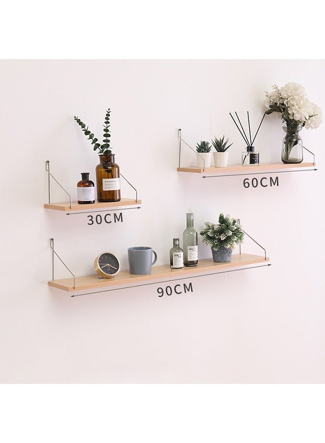 OASIS DESERT 3 Pcs Set of Floating Shelves for Wall Decor Wall Shelves for Bedroom Storage Large Deep Wall Mounted Shelves for  Bathroom Towels Laundry Living Room Kitchen Closet (30CM, 60CM, 90CM) - Image 1
