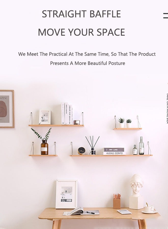 OASIS DESERT 3 Pcs Set of Floating Shelves for Wall Decor Wall Shelves for Bedroom Storage Large Deep Wall Mounted Shelves for  Bathroom Towels Laundry Living Room Kitchen Closet (30CM, 60CM, 90CM) - Image 3