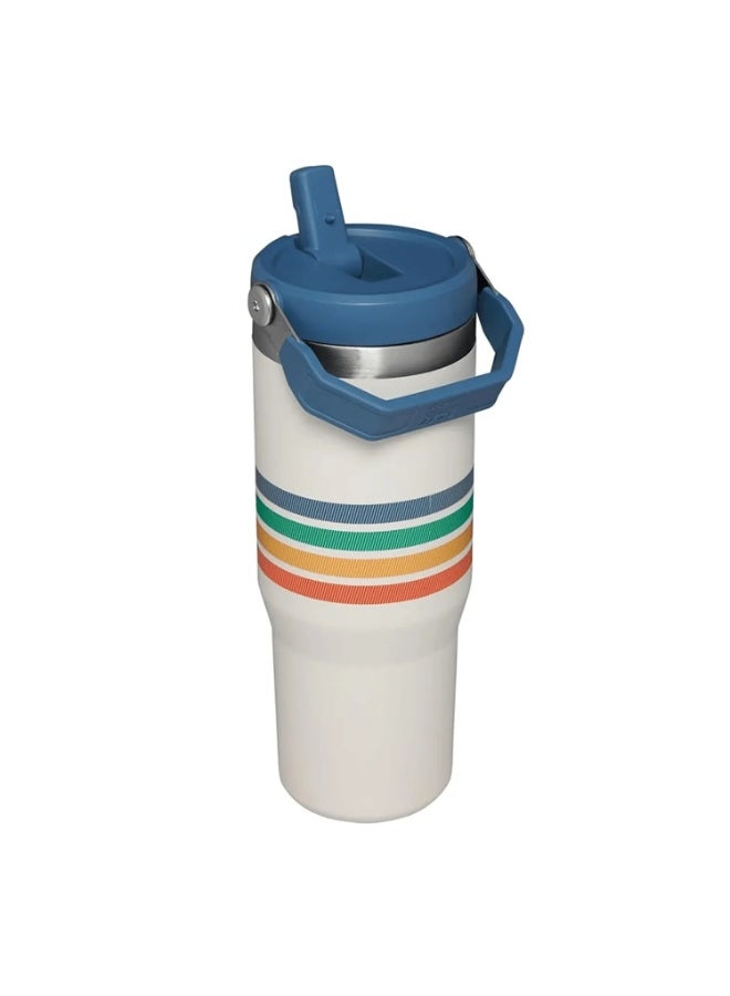 Stanley IceFlow 30oz Vacuum Insulated Tumbler with Flip Straw Lid – Reusable Stainless Steel Water Bottle for Cold Drinks – Leak-Resistant, Durable, Travel-Friendly Mug Keeps Drinks Cold for 12 Hours or Iced for 48 Hours – Cream Stripe - Image 4