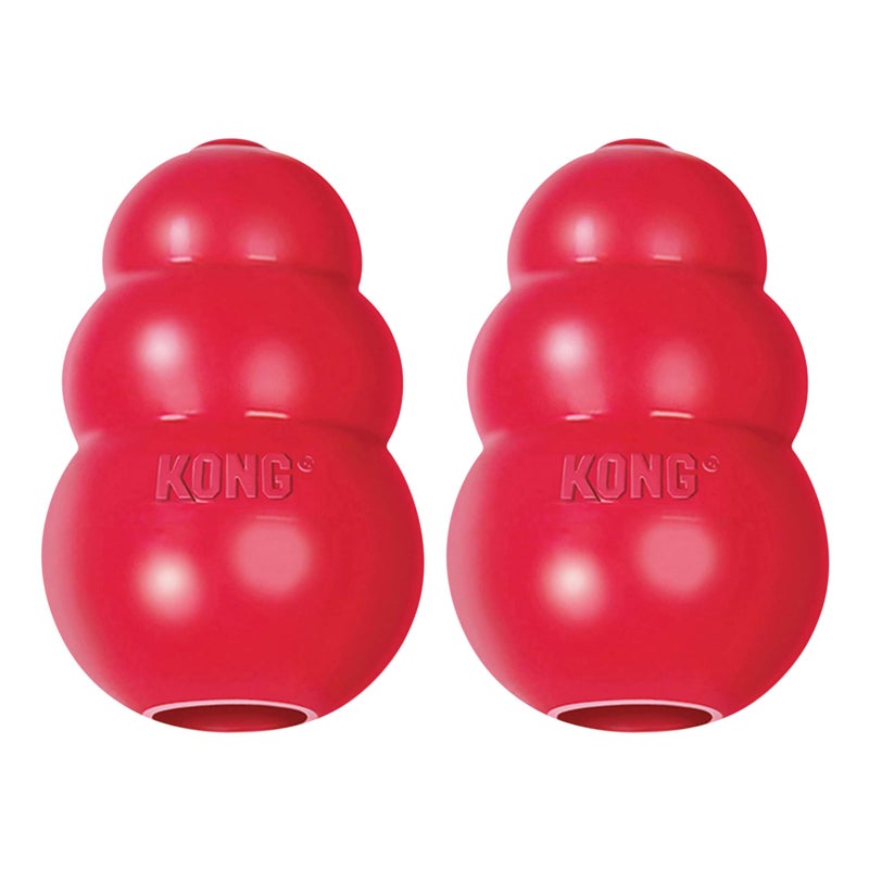 KONG Classic Stuffable Dog Toy Fetch Chew Toy for Dogs TreatFilling Capabilities Erratic Bounce for Extended Play Time Durable Natural Rubber Material for Large Dogs Pack of 2 - Image 2