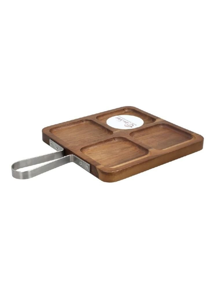 أكاسيا صينية وجبات خفيفة من أكاسيا بأربعة أقسام بمقبض معدني - Image 3