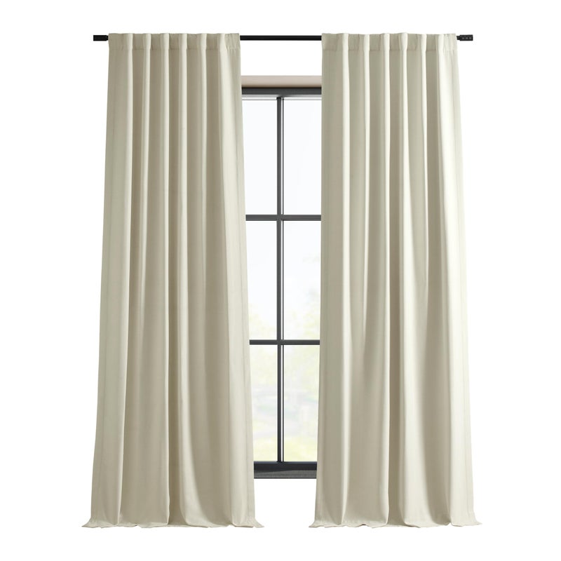 HPD Half Price Drapes Bellino Room Darkening Curtains 108 Inches Long Curtains for Bedroom & Living Room (1 Panel), 50W x 108L, Oat Cream - Image 1