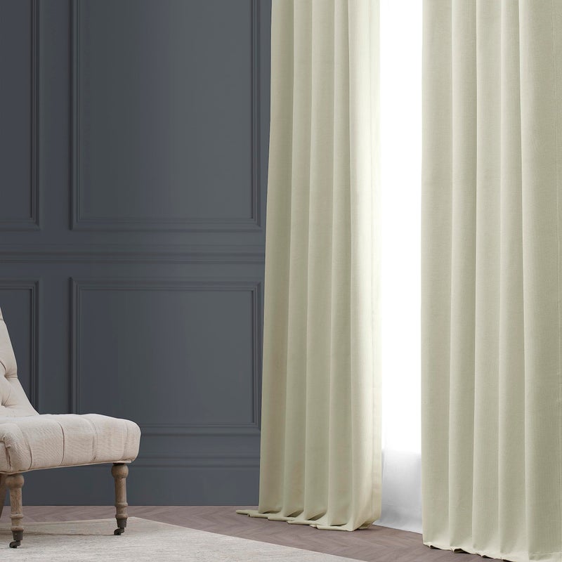 HPD Half Price Drapes Bellino Room Darkening Curtains 108 Inches Long Curtains for Bedroom & Living Room (1 Panel), 50W x 108L, Oat Cream - Image 5