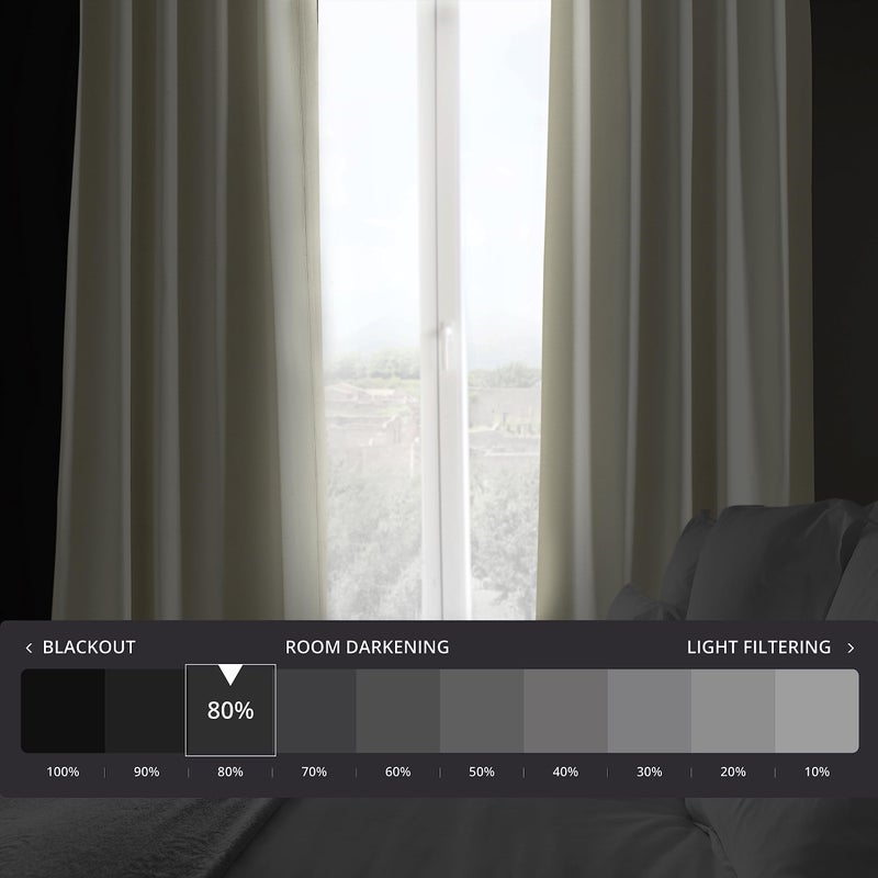 HPD Half Price Drapes Bellino Room Darkening Curtains 108 Inches Long Curtains for Bedroom & Living Room (1 Panel), 50W x 108L, Oat Cream - Image 2