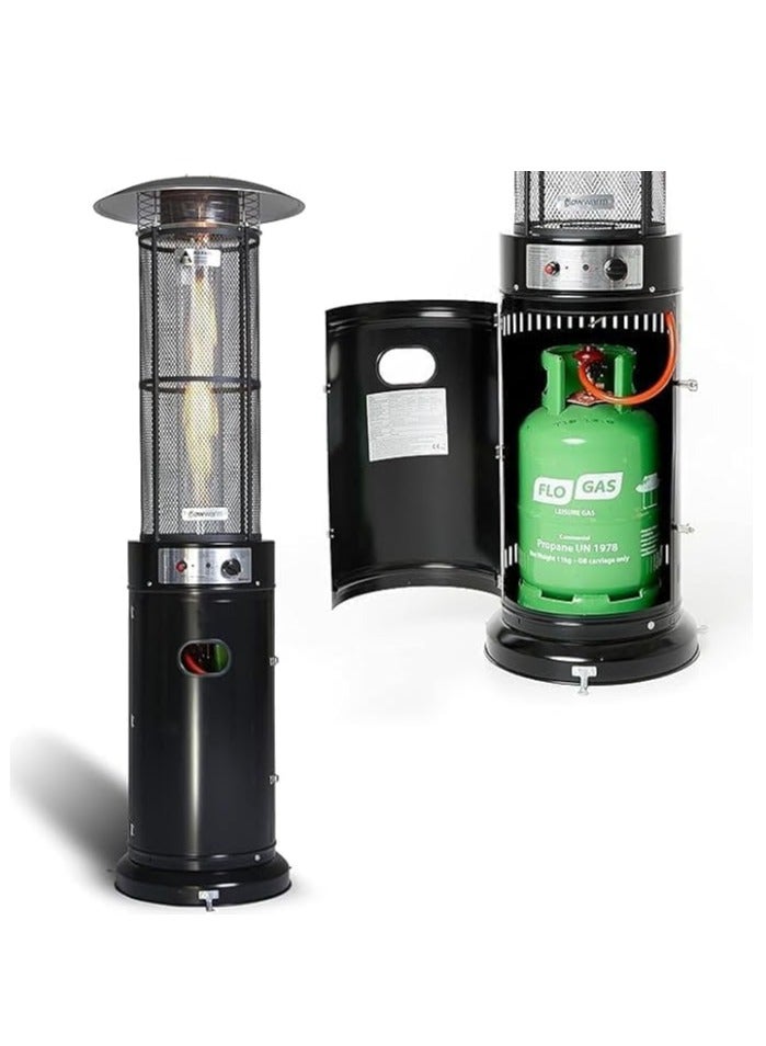 Pyramid Patio Heater, 42000 BTU Propane Gas, Portable with Wheels, Glass Tube - Image 4