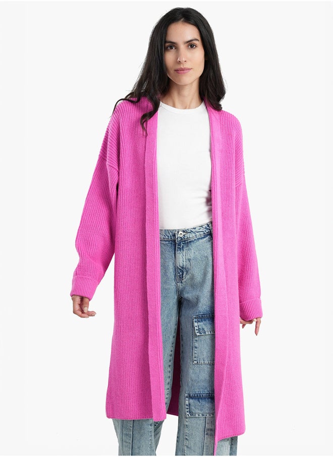 Clue Knitted Cardigan with Rolled Cuffs  - Image 1