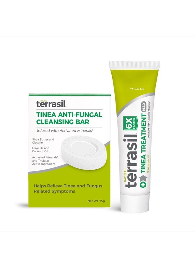 Terrasil - Tinea Versicolor Treatment Cream + Tinea Soap, 2-Product Kit, Antifungal Tinea Cream, Clinically Proven 1% Clotrimazole. Treats Most Tinea Infections. (14g Tube + 75g soap) - Image 1
