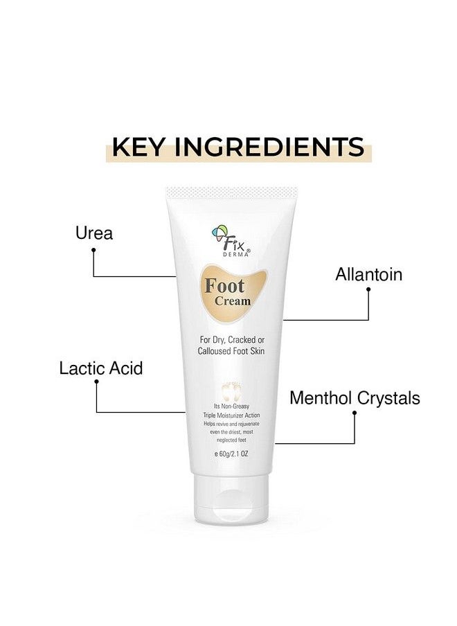 FIXDERMA 5% Lactic Acid 15% Urea 3% Glycerine Foot Cream For Dry & Cracked Feet Moisturizes And Soothes Feet Heel Repair Paraben & Sulphate Free All Skin Types 60 Ml  - Image 3