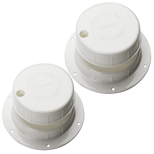 HOMEE RV Plumbing Vent Cap Set of 2, Sewer Vent Cap, Plastic Roof Cover for Trailer Camper 1 to 2 3/8 Inch- White - Image 1