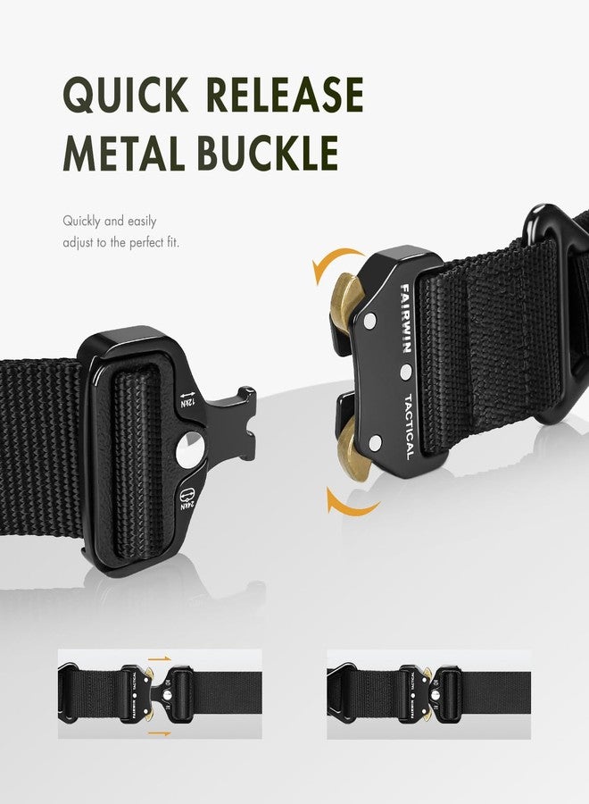 FAIRWIN Men's Tactical Belt, Rigger Belt, Utility Nylon Web Waist Work Belt for Men with V-ring Quick-Release Buckle (Black,S) - Image 2