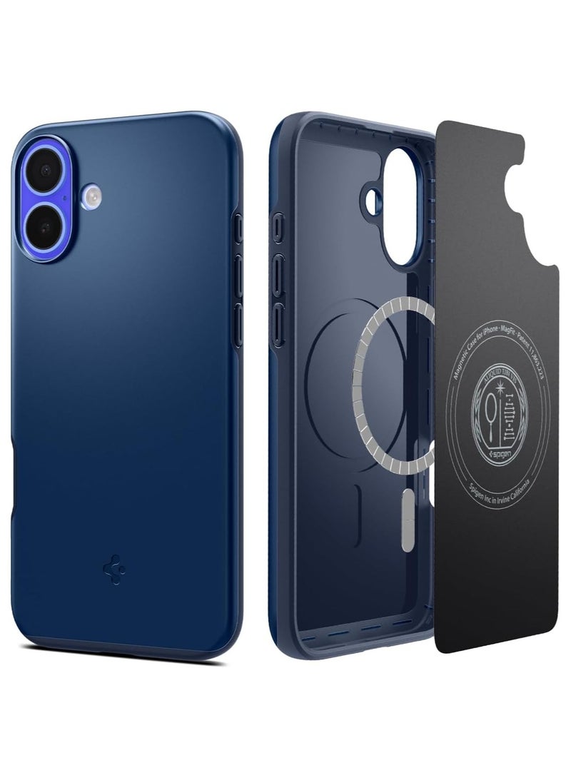 Spigen Thin Fit MagFit for iPhone 16 PLUS MagSafe Case Cover (2024) - Navy Blue - Image 1