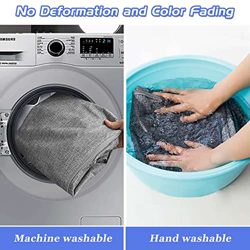 Besslly 105L Extra Large Storage Bags, Folding Moving Comforter Blanket Storage Bags Closet Organizers and Storage Containers for Clothes with Strong Handles&Zippers Clear Window for Bedding Pillow, Grey - Image 5