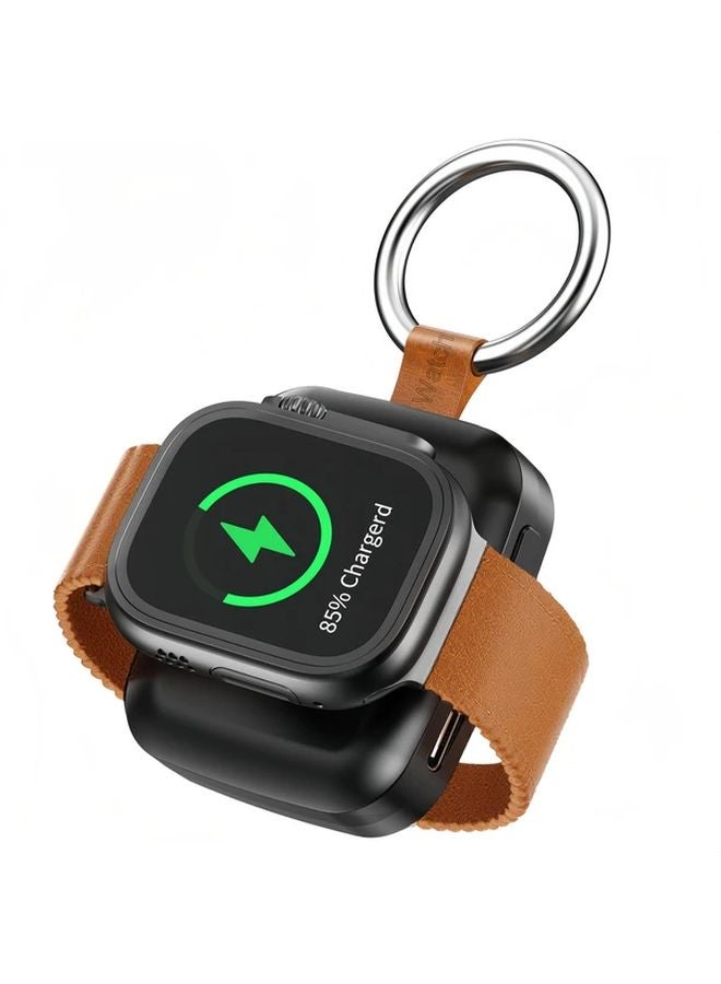 شاحن مغناطيسي محمول أسود لساعة آي واتش سلسلة ألترا 2 بشاشة مزدوجة منفذ USB C - Image 2