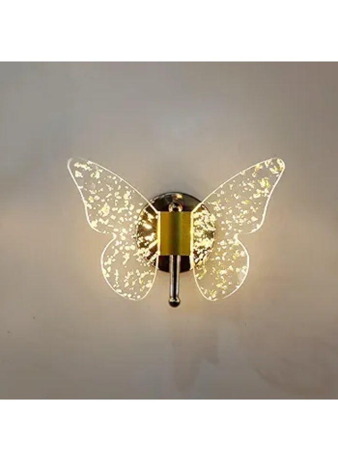أبليك جداري LED بتصميم فراشة ذهبية – لمسة عصرية لغرف النوم والديكور - Image 1
