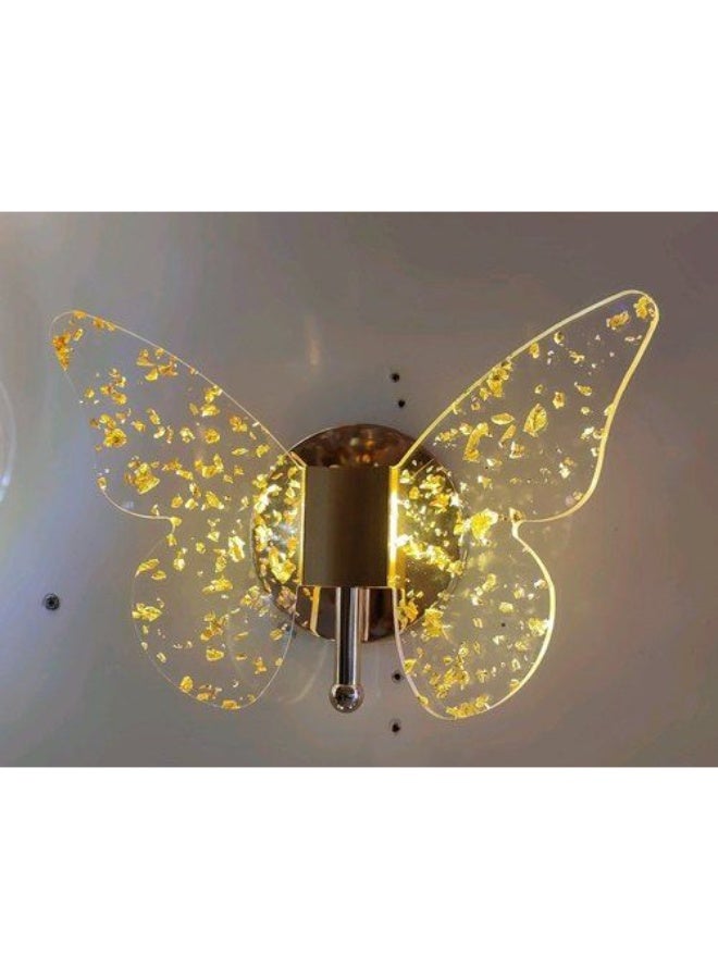 أبليك جداري LED بتصميم فراشة ذهبية – لمسة عصرية لغرف النوم والديكور - Image 2