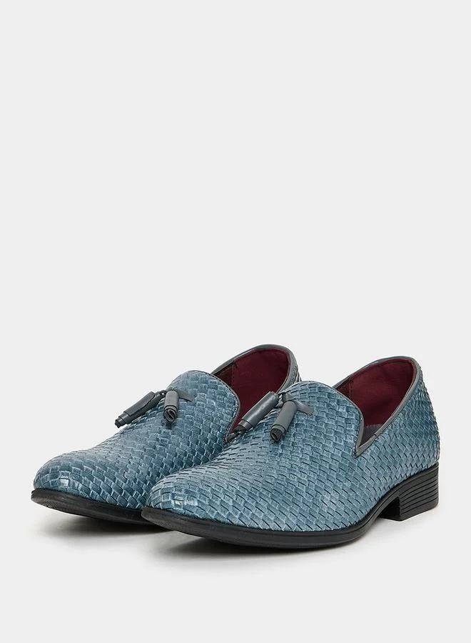 Styli Woven Texture Faux Leather Formal Shoes