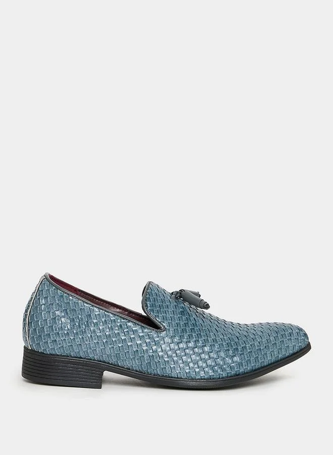 Styli Woven Texture Faux Leather Formal Shoes