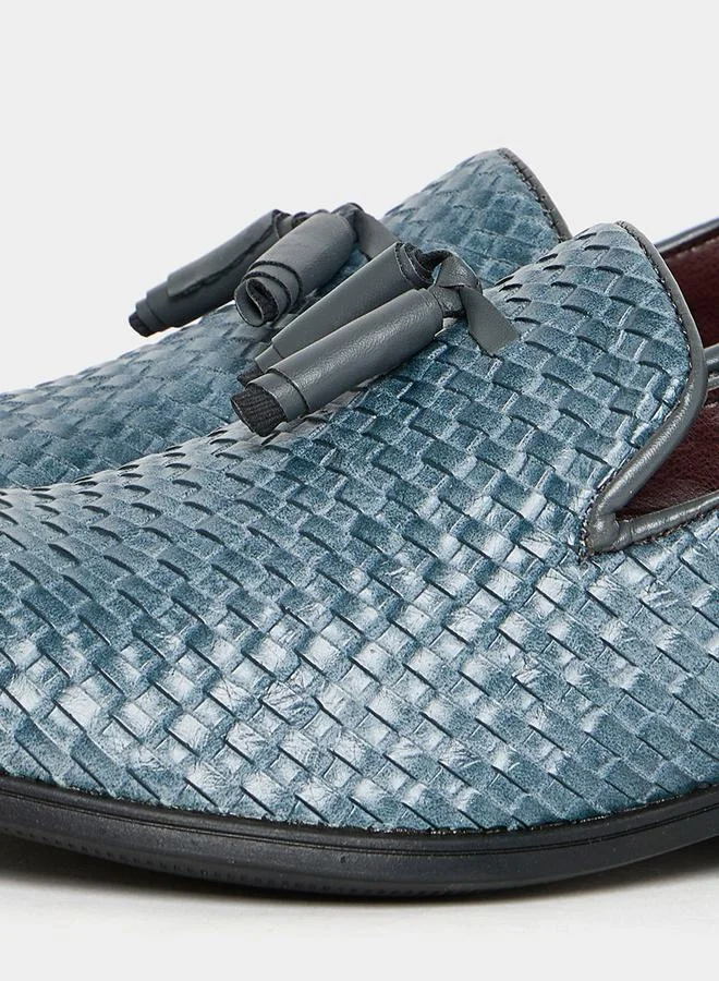 Styli Woven Texture Faux Leather Formal Shoes