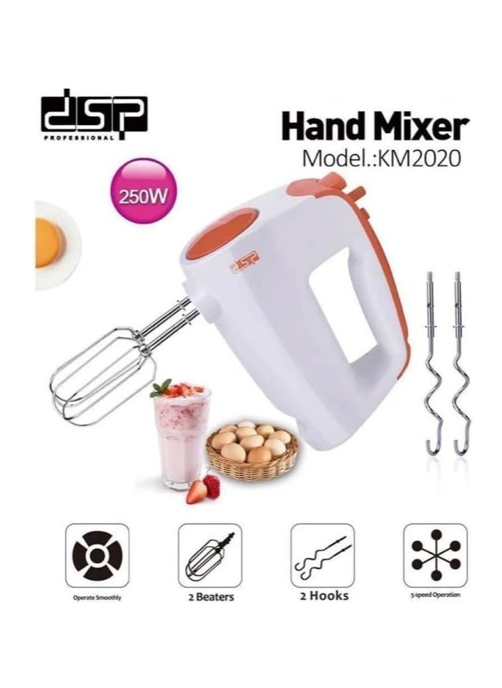 سبيس شوب خلاط يدوي DSP KM2020 بقوة 250 واط، مضرب بيض، متعدد الألوان  - Image 3