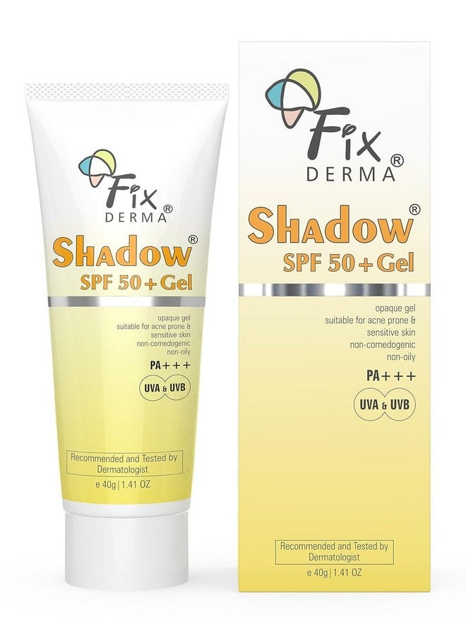 FIXDERMA - Fixderma Shadow Sunscreen SPF 50+ PA+++ Gel For Oily Skin, Body & Face, Broad Spectrum For Uva & Uvb Protection For Unisex, Non Greasy & Water Resistant, 40gm (Pack of 1) - Image 1