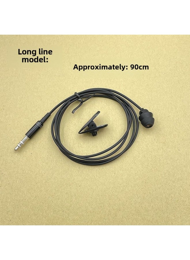 Short-term Unilateral Earphone Silicone In-ear Type Wheat-free 3.5 Round Neck Clip Type Bluetooth Audio Receiver MP3 Universal-Color:90cm Single Side Headphone Line Black  - Image 1