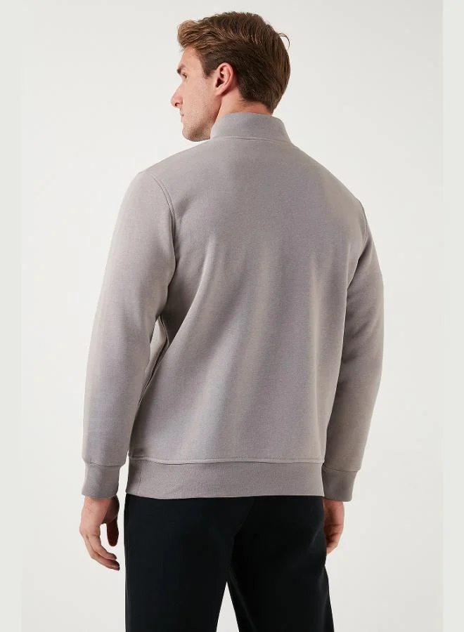 Buratti  Buratti Cotton Regular Fit Half-Zip Stand-Up Collar Sweatshirt Men's SWEAT 59052592 for Men | Best Price UAE