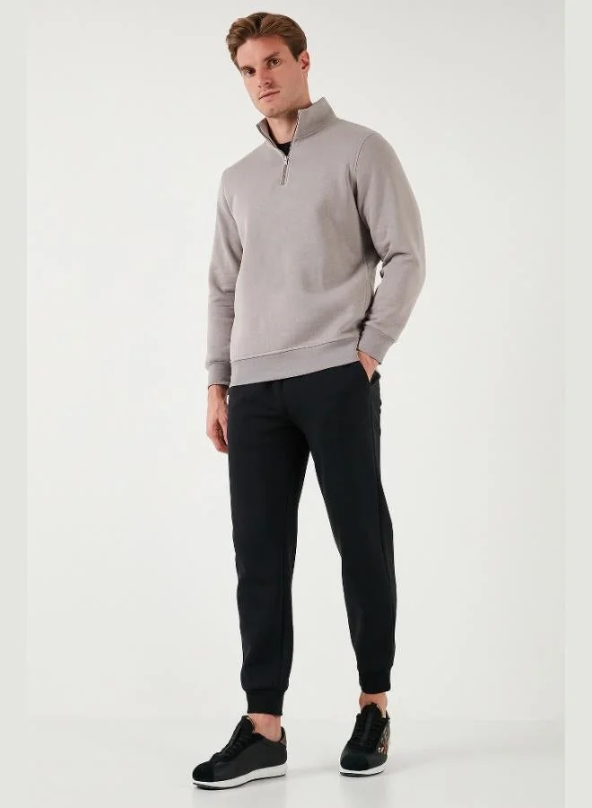 Buratti  Buratti Cotton Regular Fit Half-Zip Stand-Up Collar Sweatshirt Men's SWEAT 59052592 for Men | Best Price UAE