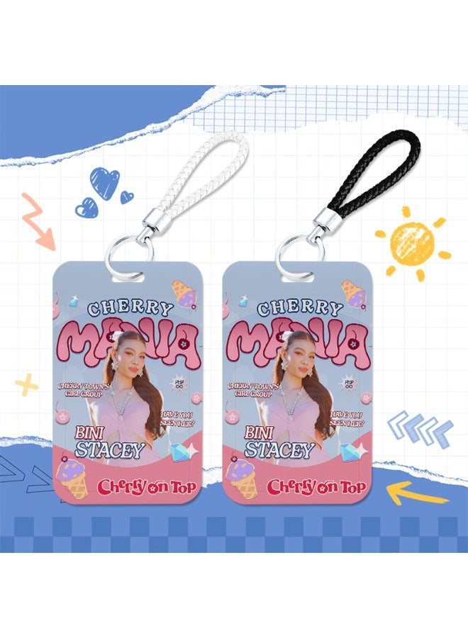 NIBEMINENT 1 - Piece BINI Kpop Photo Card Holder Pendant Key Chain ID Badge Holder ID Card Holder Photo Card Protector for School ID Office ID Access Card for Women Girls