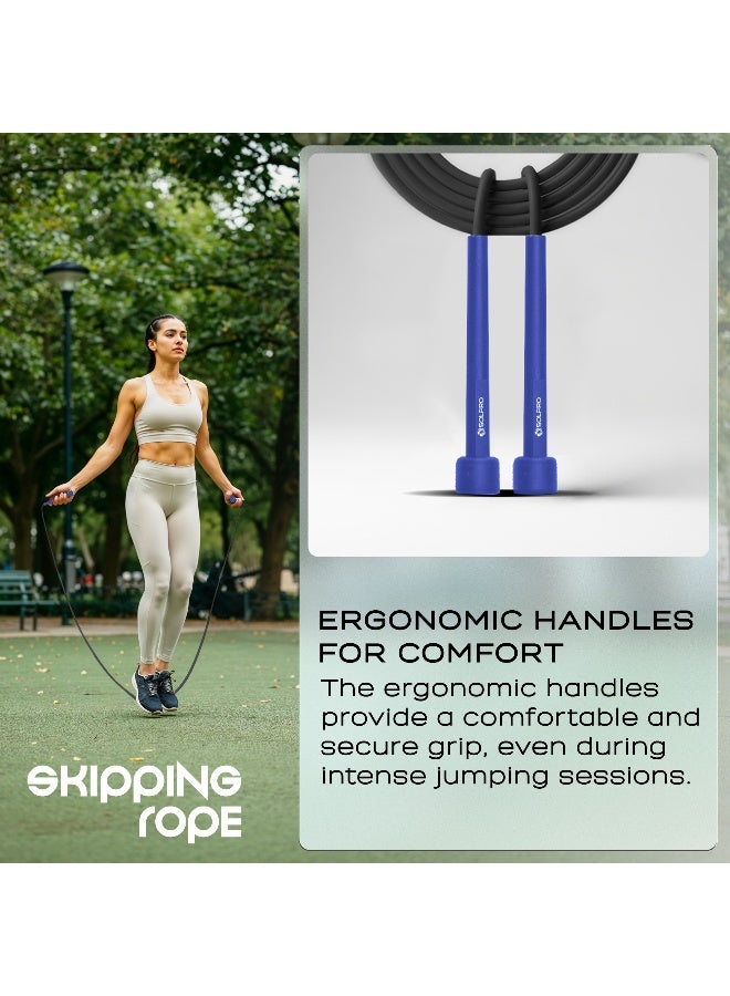 Solpro SKP056 Jump Rope for Men, Women & Kids|Lightweight, Adjustable Length, TangleFree|Handles, Durable Design|Ideal for Speed Training, Agility, Cardio, Fitness, Home & Gym Workouts (Blue/Black) - Image 3