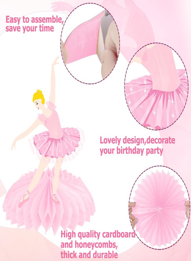 اوموني قطع مركزية على شكل قرص العسل لرقص الباليه، لوازم حفلات راقصات الباليه، 11 قطعة، زينة طاولة عيد ميلاد راقصة الباليه، قطع مركزية لحفلات الباليه ذات طابع الرقص، حفلات استقبال المولود، لوازم الزفاف - Image 2