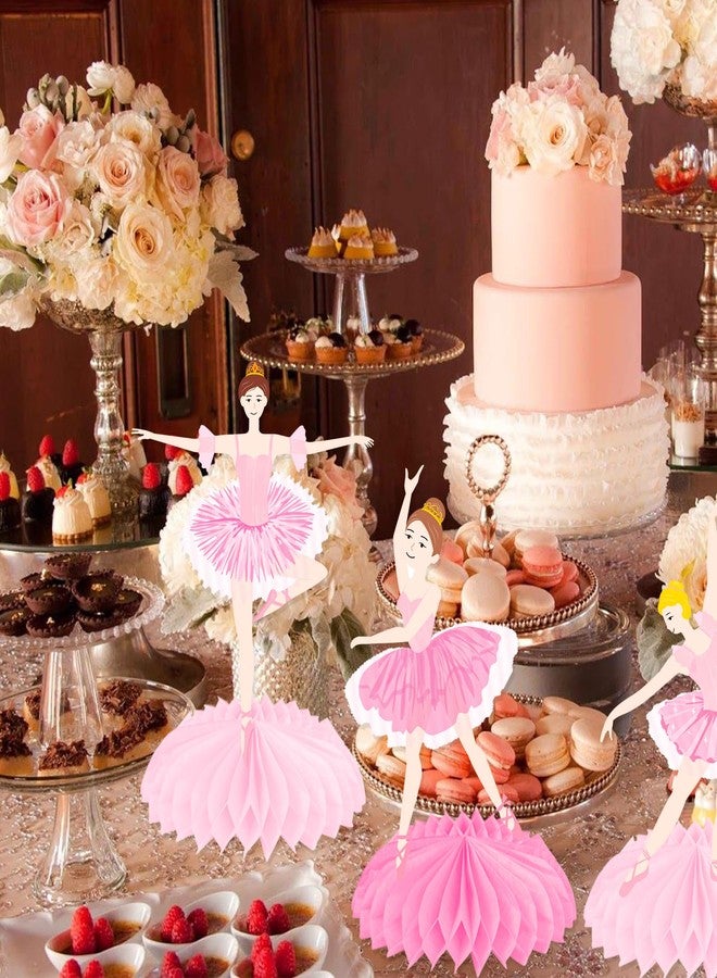 اوموني قطع مركزية على شكل قرص العسل لرقص الباليه، لوازم حفلات راقصات الباليه، 11 قطعة، زينة طاولة عيد ميلاد راقصة الباليه، قطع مركزية لحفلات الباليه ذات طابع الرقص، حفلات استقبال المولود، لوازم الزفاف - Image 5