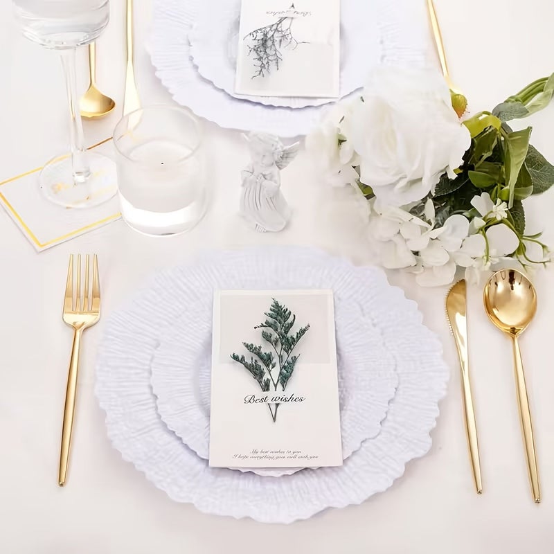 30 Pieces Golden Plastic Cutlery Set with Knives Forks Spoons for Dinner Parties Weddings - Image 2
