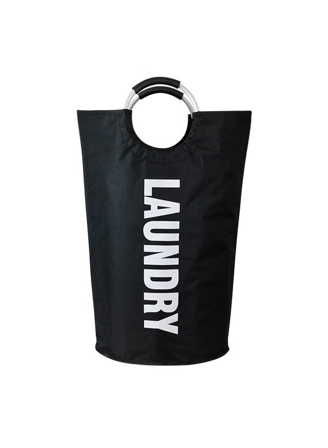 Large Capacity Oxford Cloth Laundry Hamper Foldable Aluminum Ring Laundry Basket Toy Storage Bag Blue 112L 