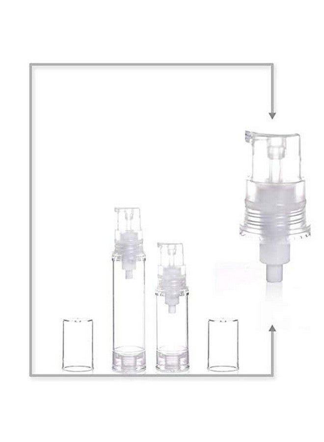 Elandy 12Pcs Portable Empty Refillable Clear Plastic Airless Vacuum Pump Bottle Cosmetic Make-Up Cream Lotion Sample Packing Toiletries Liquid Storage Container Vial Jars(15Ml/0.5Oz) - Image 2
