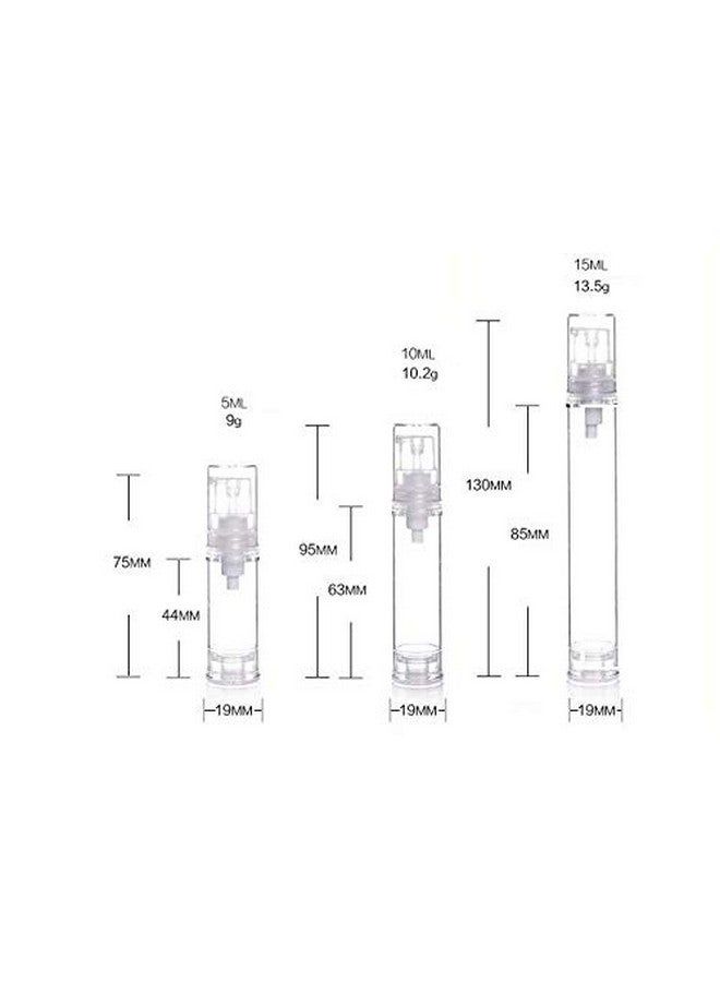 Elandy 12Pcs Portable Empty Refillable Clear Plastic Airless Vacuum Pump Bottle Cosmetic Make-Up Cream Lotion Sample Packing Toiletries Liquid Storage Container Vial Jars(15Ml/0.5Oz) - Image 1