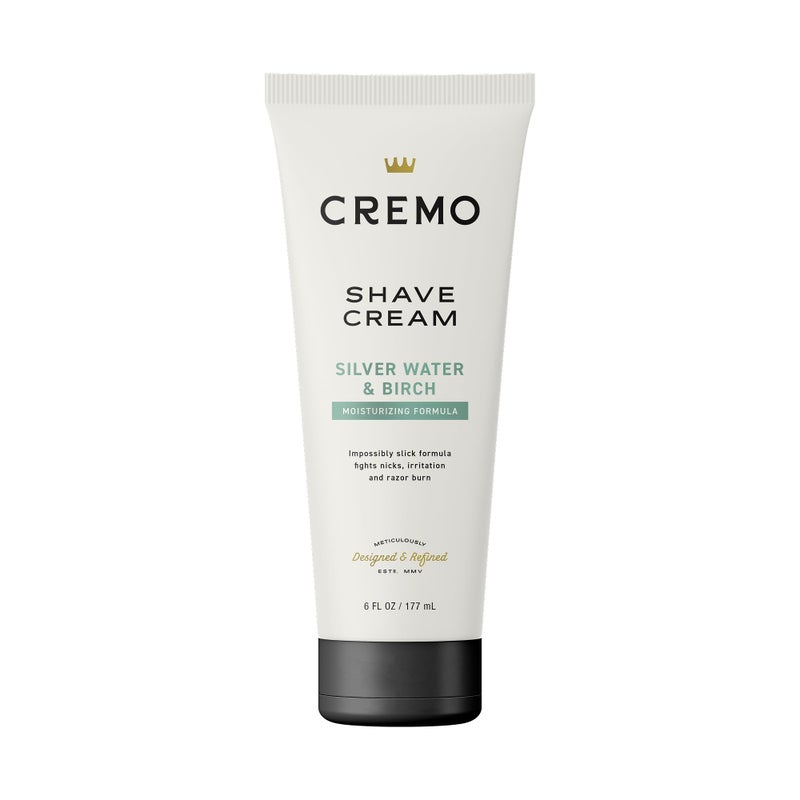 Cremo Silver Water & Birch Shave Cream, Astonishingly Superior Ultra-Slick Shaving Cream for Men, Fights Nicks, Cuts and Razor Burn, 6 Fl Oz - Image 1