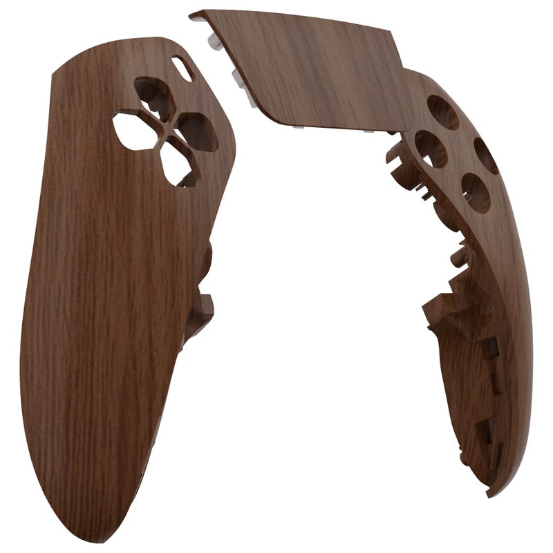 eXtremeRate Left Right Front Top Shell with Touchpad Compatible with ps5 Edge Controller Wood Grain DIY Replacement Faceplate Shell Custom Touch Pad Cover Compatible with ps5 Edge Controller - Image 2