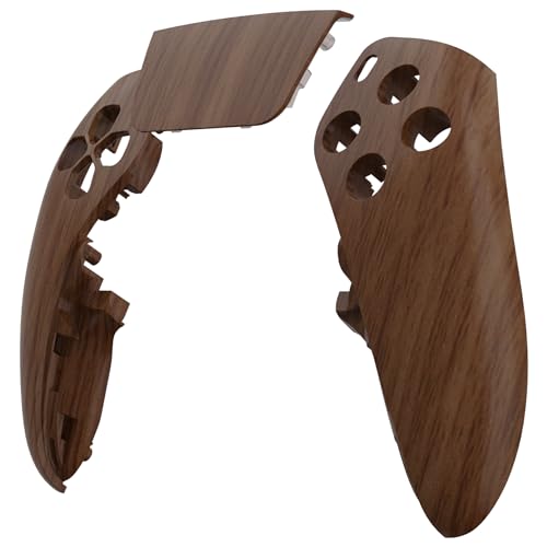 eXtremeRate Left Right Front Top Shell with Touchpad Compatible with ps5 Edge Controller Wood Grain DIY Replacement Faceplate Shell Custom Touch Pad Cover Compatible with ps5 Edge Controller - Image 3